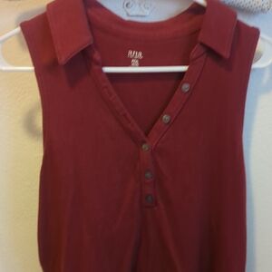 a.n.a Women's Burgundy Sleeveless Blouse